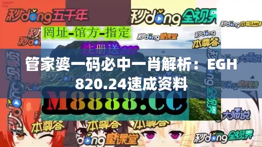 管家婆一码必中一肖解析：EGH820.24速成资料