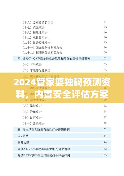 2024管家婆独码预测资料，内置安全评估方案DPV19.31