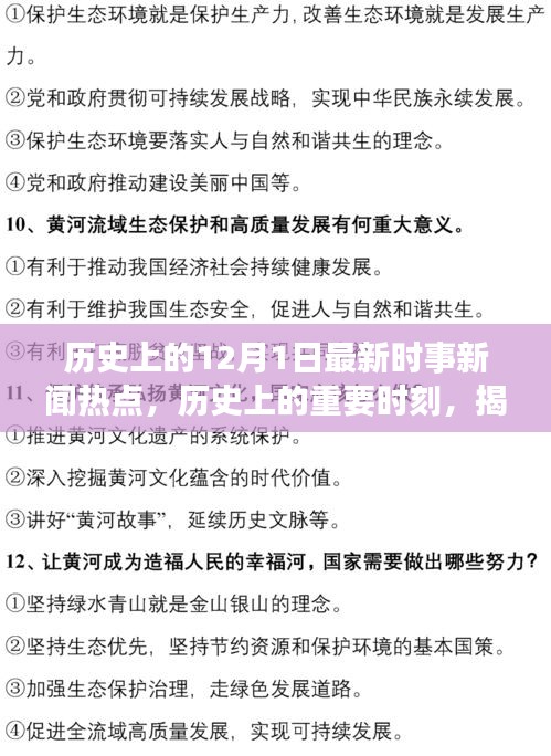 揭秘十二月一日的历史重要时刻与最新时事新闻热点回顾与影响