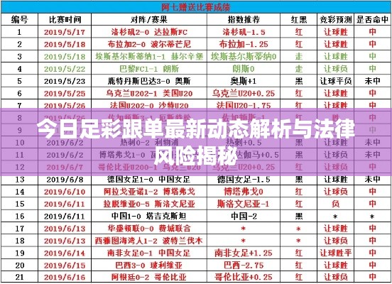 今日足彩跟单最新动态解析与法律风险揭秘