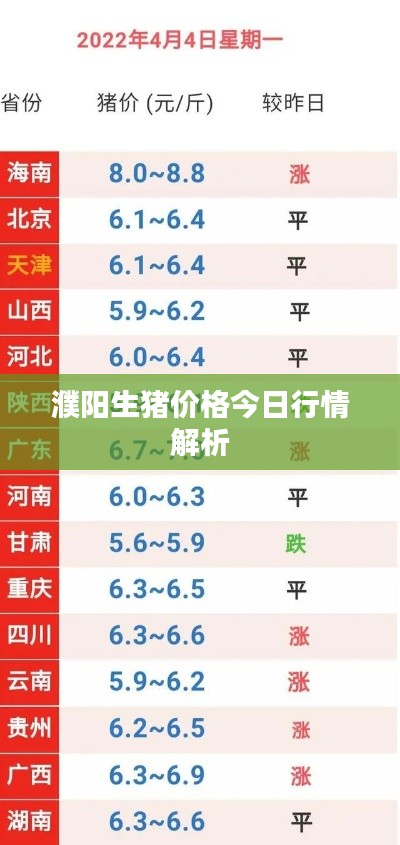 濮阳生猪价格今日行情解析