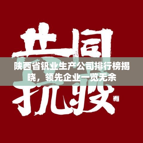 陕西省钒业生产公司排行榜揭晓，领先企业一览无余